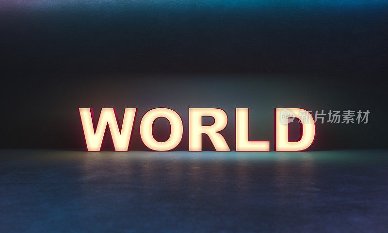 word - world - 3D渲染